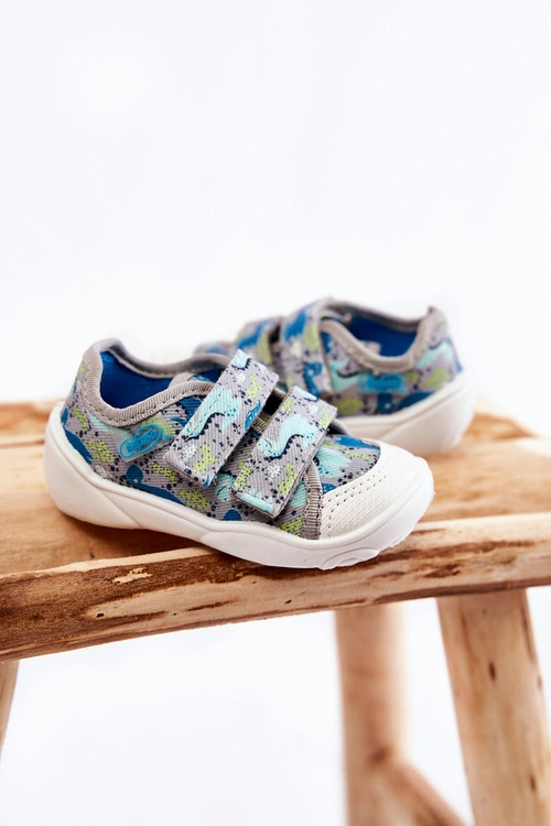 Dziecięce Tenisówki Dinozaury Befado 907P156 Szare