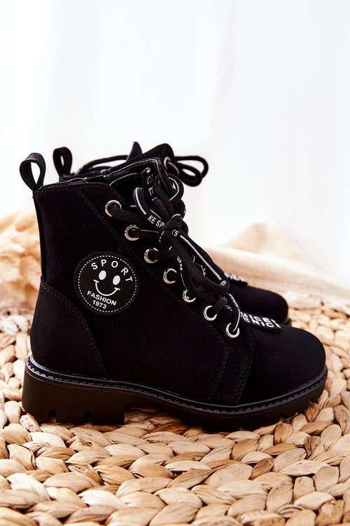 Dziecięce Botki Workery Czarne Mini Aspen