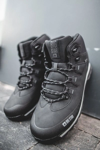 Męskie Ocieplane Buty Trekkingowe Big Star EE174437 Czarne
