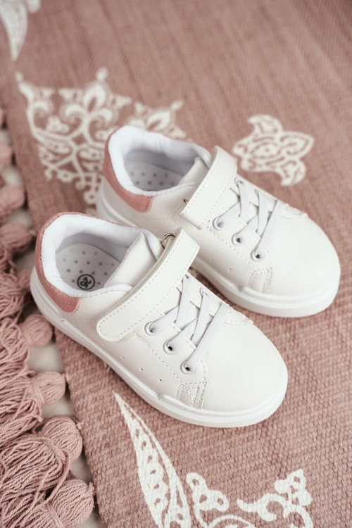 Dziecięce Sportowe Buty Sneakersy Biało-Różowe Bilbo