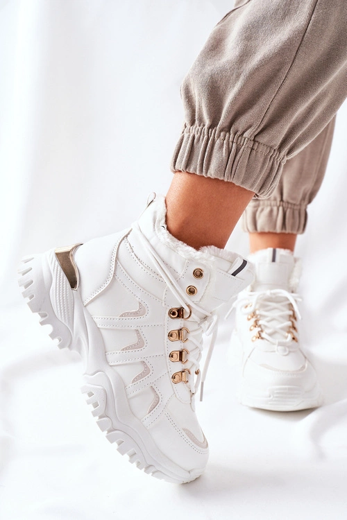 Damskie Ocieplane Trapery Białe Hareshaw