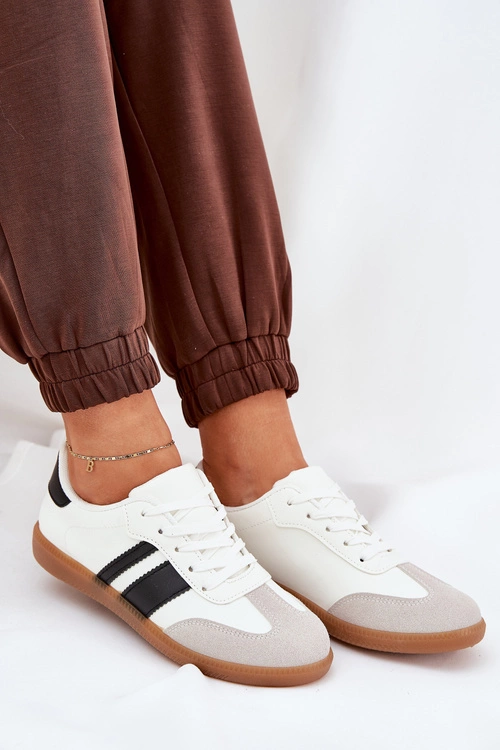 Niskie Sneakersy Damskie Z Eko Skóry Białe Nonalorin