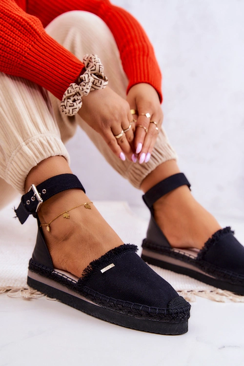 Damskie Espadryle Na Sprzączkę Big Star JJ274888 Czarne