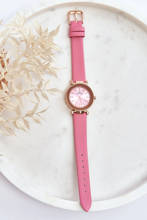 Klasyczny Skórzany Damski Zegarek Giorgio&Dario Różowy