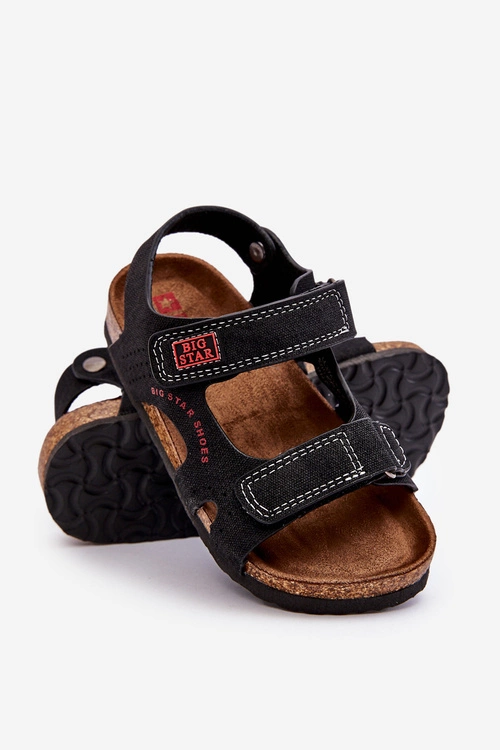 Dziecięce Lekkie Sandałki Na Rzepy Big Star LL374141 Czarne