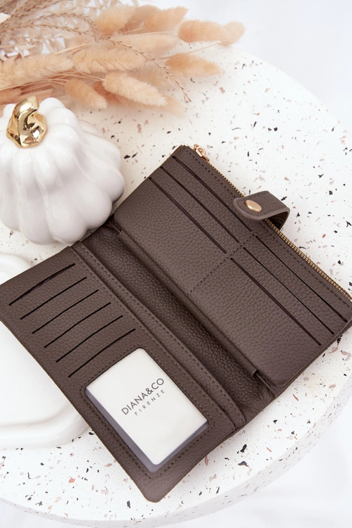 Portfel Damski Z Eko Skóry Duży Szary Gilessa