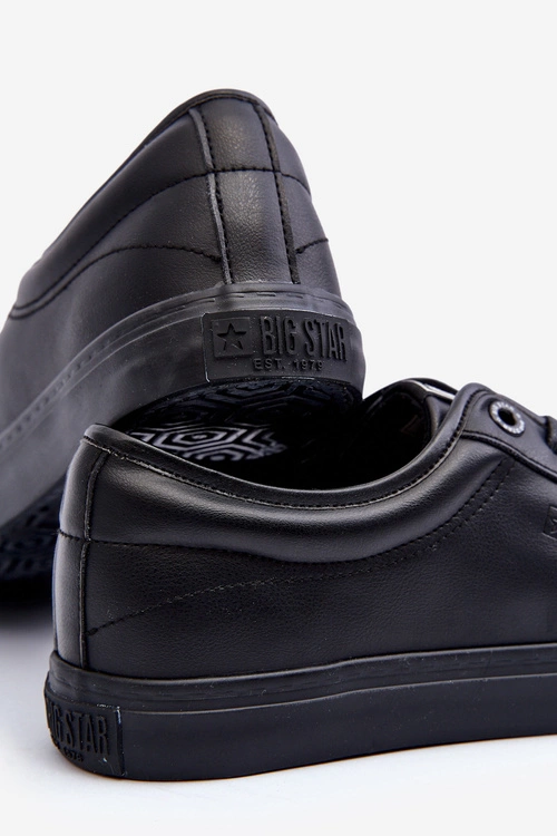 Męskie Trampki Z Eko Skóry Czarne Big Star JJ174234