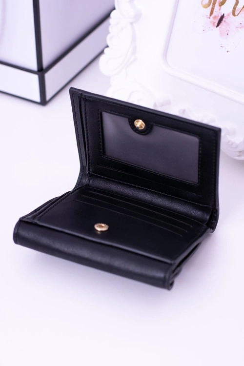 Mały Damski Czarny Portfel Portmonetka