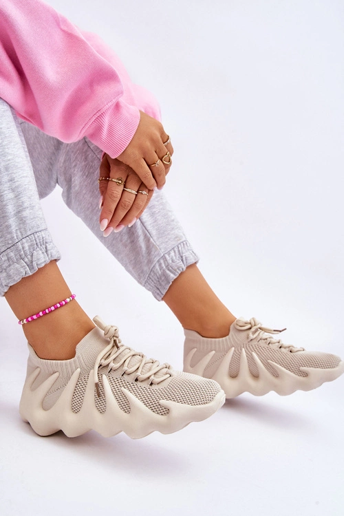 Damskie Wsuwane Sneakersy Beżowe Myles