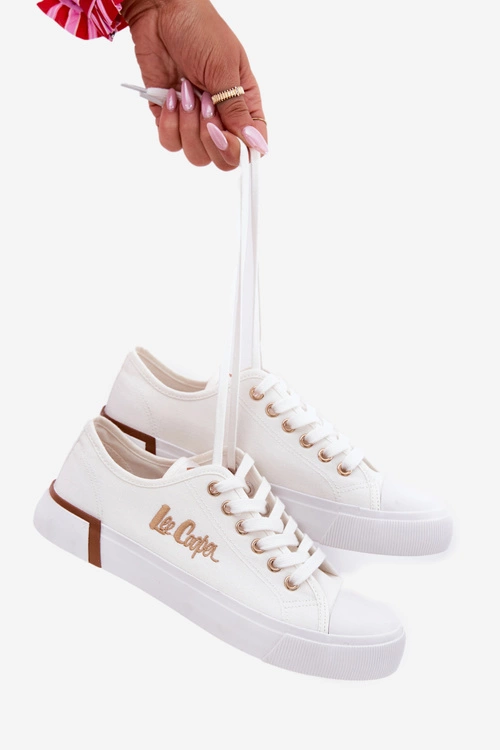 Trampki Materiałowe Damskie Lee Cooper LCW-25-31-3428L Białe