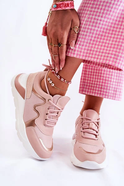Damskie Modne Sneakersy Różowe Allie