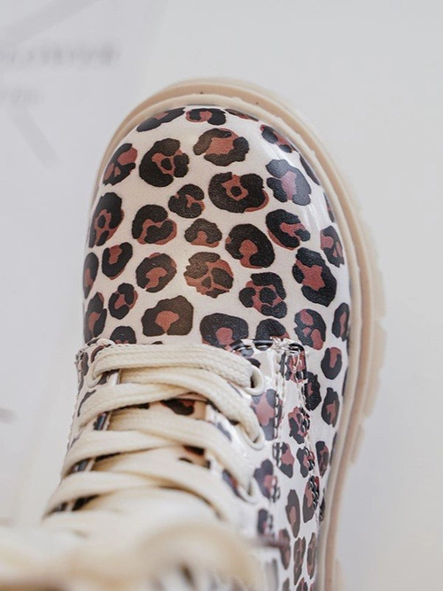 Ocieplane Botki Dziecięce Na Suwak Beżowo-Brązowe Dolida