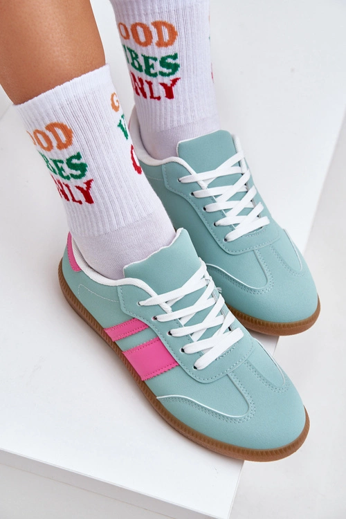 Niskie Sneakersy Damskie Z Eko Skóry Miętowe Nonalorin
