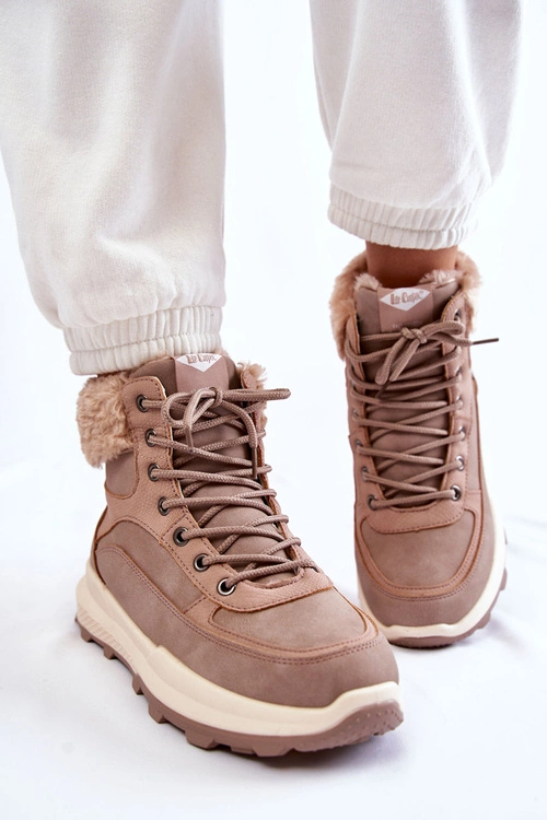 Ocieplane Botki Trapery Lee Cooper LCJ-22-44-1363 Różowe