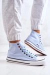 Damskie Wysokie Trampki Big Star JJ274209 Niebieskie