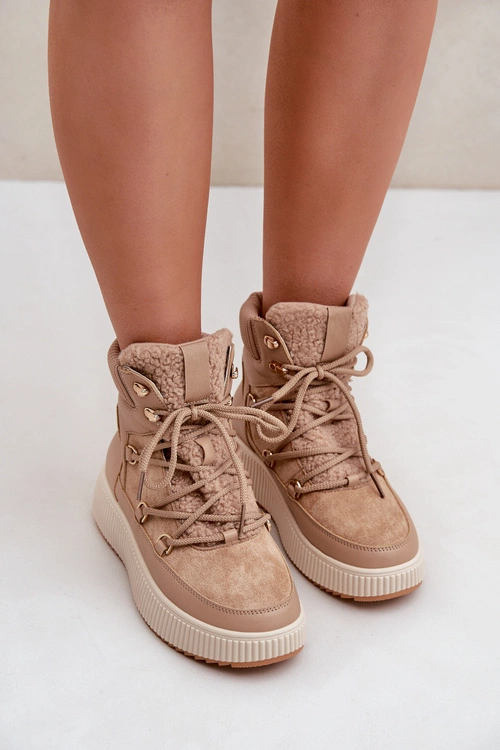 Niskie Śniegowce Na Platformie Brązowe Naliora