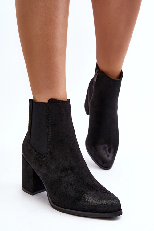 Damskie Botki Na Słupku Czarne Arianti