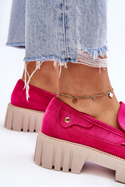 Damskie Zamszowe Wsuwane Półbuty Fuksja Fiorell
