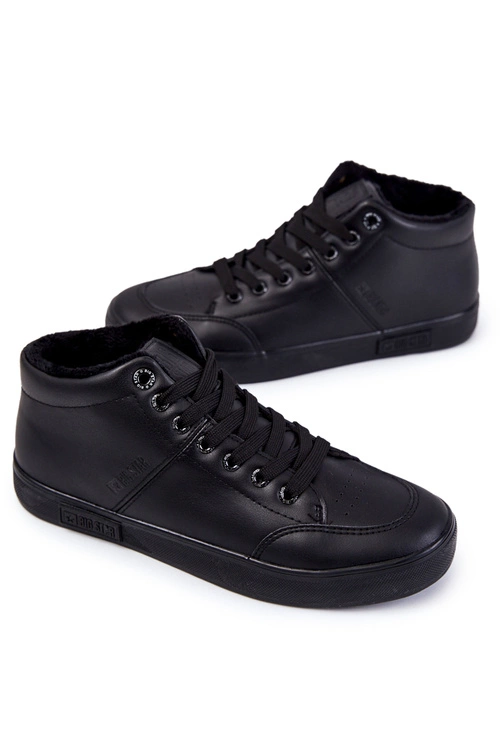 Męskie Klasyczne Skórzane Trampki Big Star KK174348 Czarne