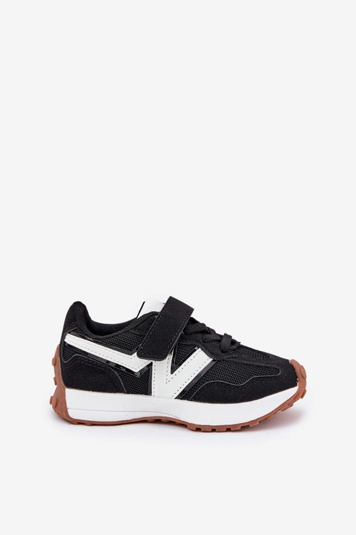 Sneakersy Dziecięce Na Rzep Czarne Tezzu
