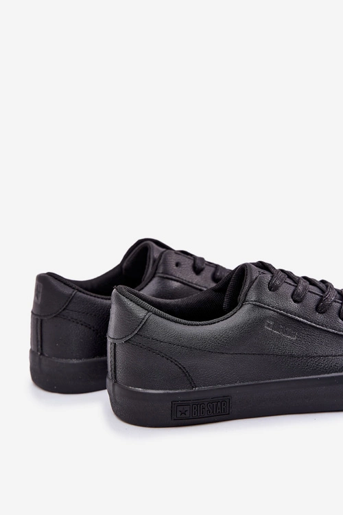Męskie Klasyczne Niskie Trampki Z Eko Skóry Big Star NN174252 Czarne