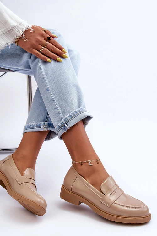 Klasyczne Damskie Mokasyny Beżowe Faradays
