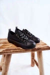 Dziecięce Skórzane Trampki BIG STAR KK374057 Czarne