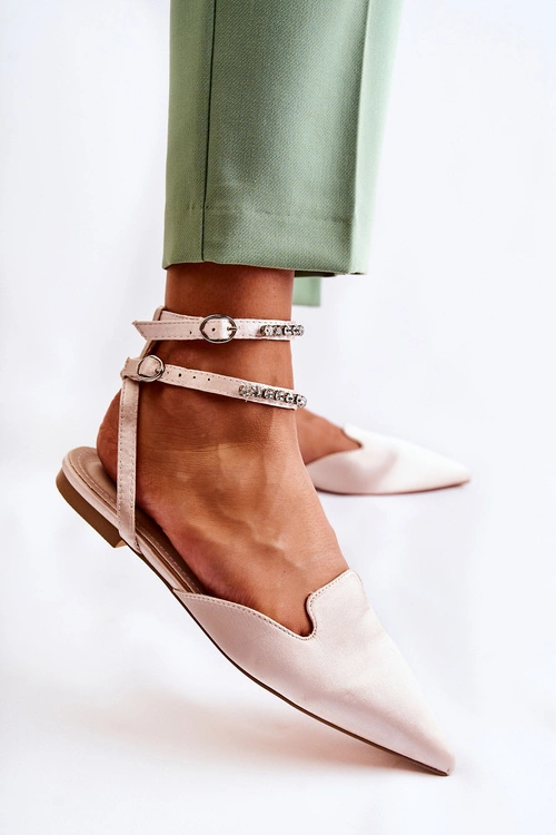 Damskie Sandały Z Noskiem W Szpic Beżowe Amisha