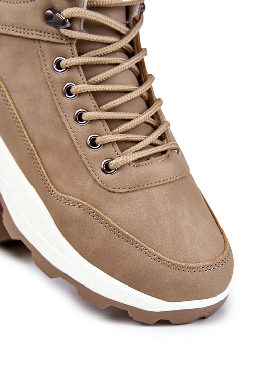 Męskie Ocieplane Buty Trekkingowe Trapery Beżowe Otto