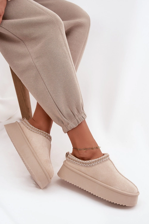 Śniegowce Damskie Z Haftem Jasnobeżowe Pristina