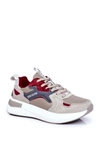 Sportowe Męskie Buty Big Star Szaro Bordowe GG174463