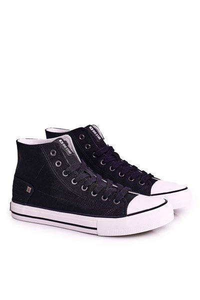 Męskie Klasyczne Wysokie Trampki BIG STAR DD174249 Czarne