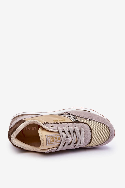 Modne Sneakersy Memory Foam System Big Star LL274364 Beżowe