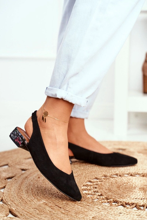 Baleriny Na Obcasie Maciejka Czarne 04482-01