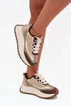 Sneakersy Damskie Na Platformie Big Star SS274002 HI-POLY SYSTEM Beżowe
