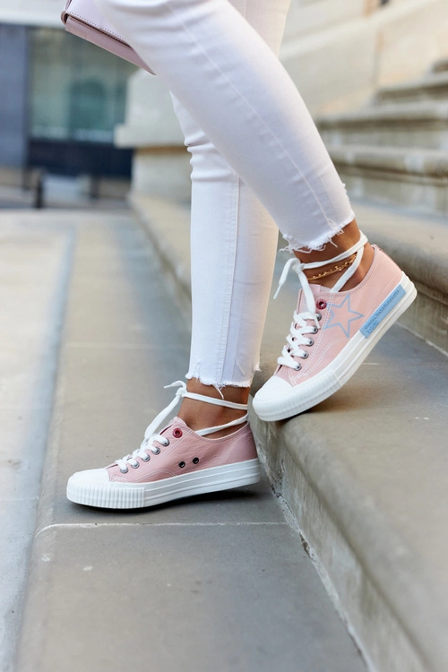Damskie Niskie Trampki BIG STAR JJ274385 Różowe