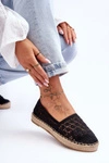Damskie Ażurowe Espadryle Czarne One Lover