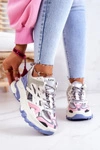Damskie Sportowe Skórzane Sneakersy GOE JJ2N4090 Multikolor