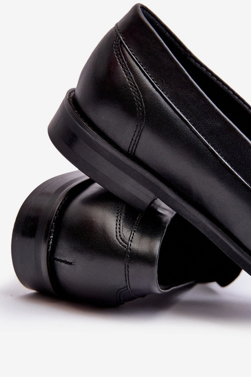 Męskie Skórzane Półbuty Loafersy Zazoo 1570/1 Czarne