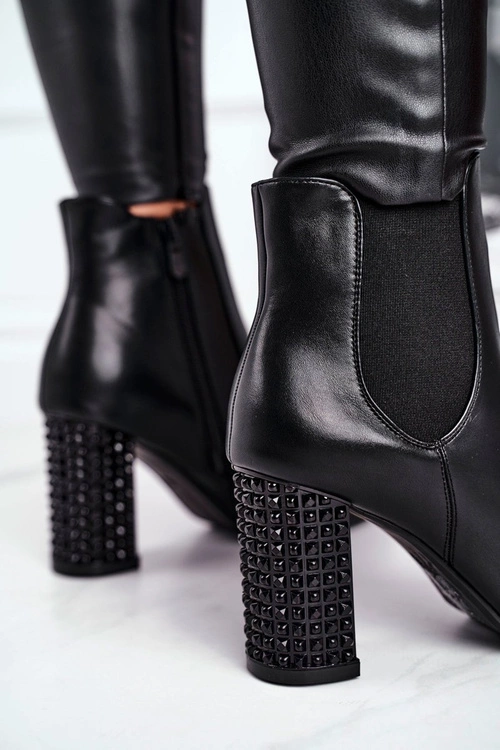 Botki Damskie Na Słupku Czarne In Your Eyes