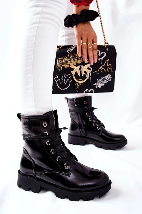 Botki Damskie Workery Czarne Semope