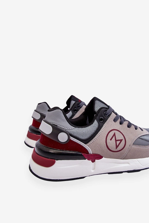 Męskie Sznurowane Buty Sportowe Szaro-Czarne Stephen