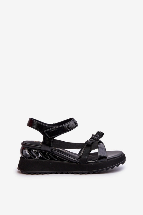 Sandały Damskie Z Kokardką D&A CR956 Czarne