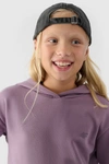 Dziewczęca Nierozpinana Bluza Z Kapturem Gładka Fioletowa 4F 4FJWMM00TSWSF1316-51S