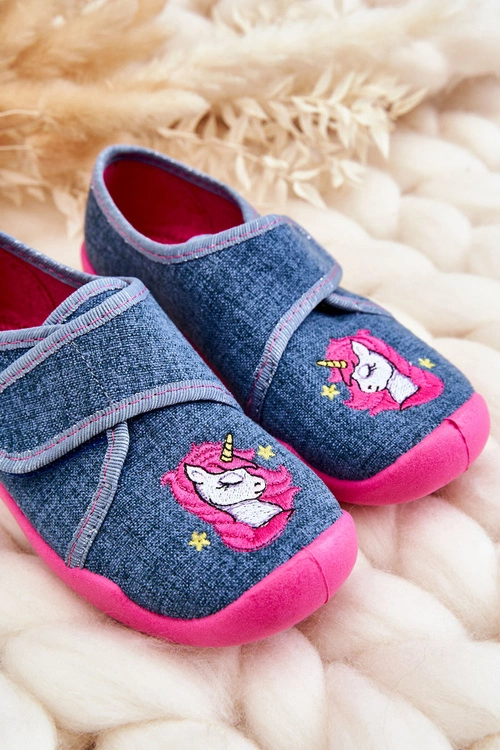 Dziecięce Papcie Befado Jednorożec 122X016 Niebiesko-Różowe