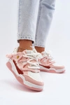 Damskie Sneakersy Z Grubym Sznurowaniem Różowe Miatora