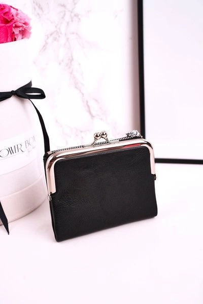 Mały Portfel Damski Zapinany na Bigiel Czarny