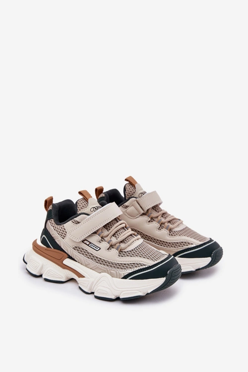 Sneakersy Buty Sportowe Dziecięce Na Rzep Beżowe Ronivelle