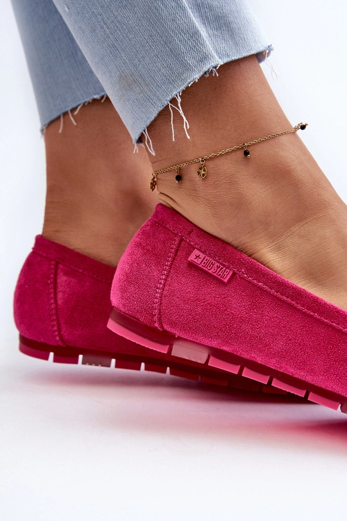 Mokasyny Damskie Eko Zamszowe Big Star NN274934 Memory Foam System Fuksja