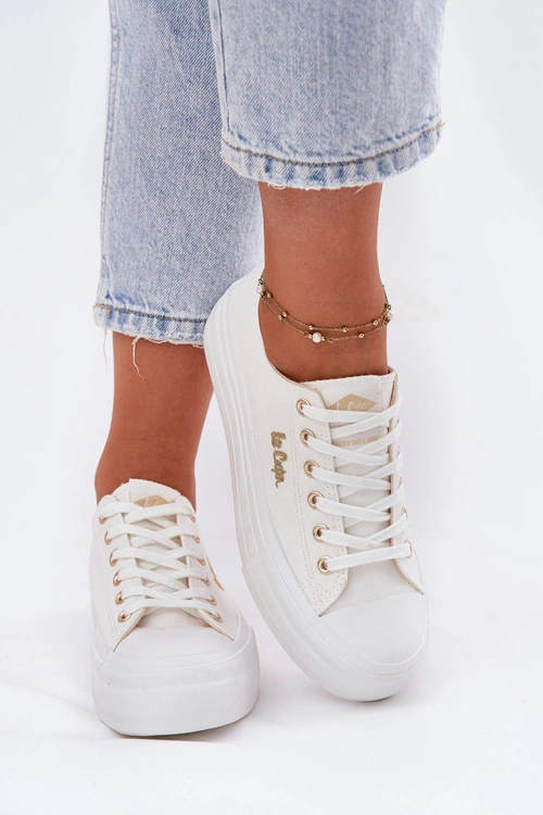 Trampki Damskie Na Platformie Lee Cooper LCW-25-02-3289 Białe